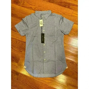 Nifty Genius‎ Men's Short Sleeve Button-Down Shirt XS Navy